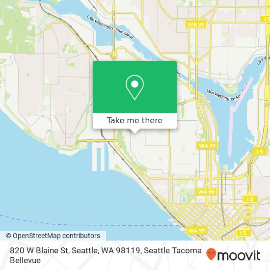 Mapa de 820 W Blaine St, Seattle, WA 98119