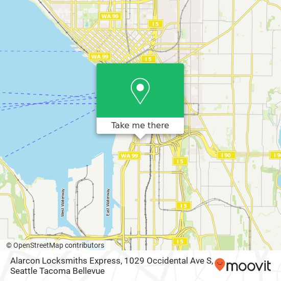 Mapa de Alarcon Locksmiths Express, 1029 Occidental Ave S