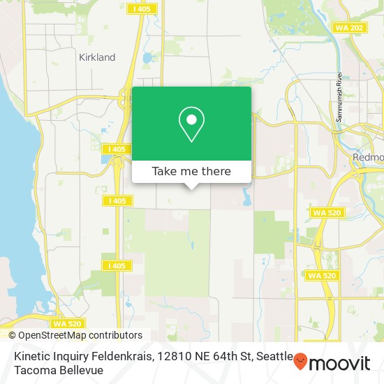 Mapa de Kinetic Inquiry Feldenkrais, 12810 NE 64th St