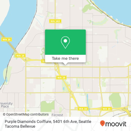 Mapa de Purple Diamonds Coiffure, 5401 6th Ave