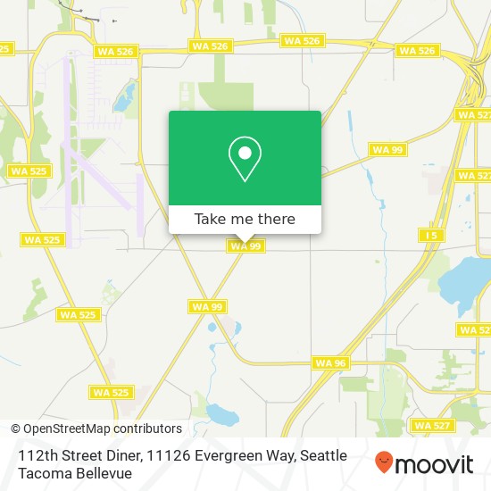 112th Street Diner, 11126 Evergreen Way map