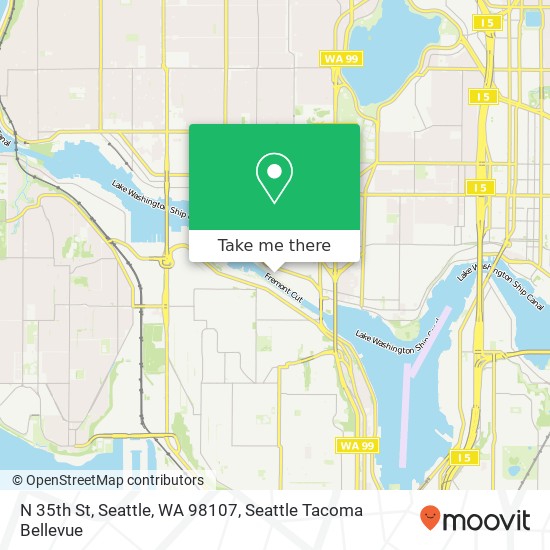 Mapa de N 35th St, Seattle, WA 98107