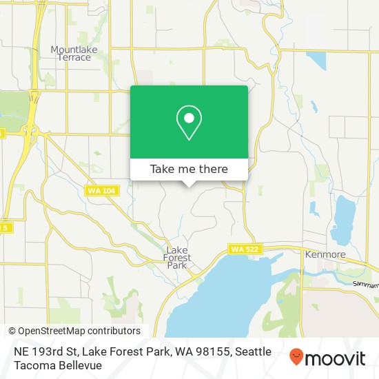 Mapa de NE 193rd St, Lake Forest Park, WA 98155