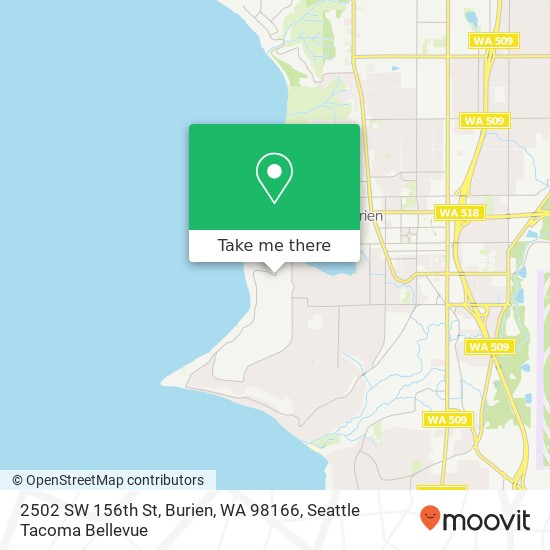 Mapa de 2502 SW 156th St, Burien, WA 98166