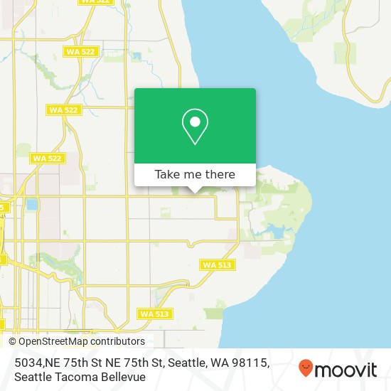 Mapa de 5034,NE 75th St NE 75th St, Seattle, WA 98115