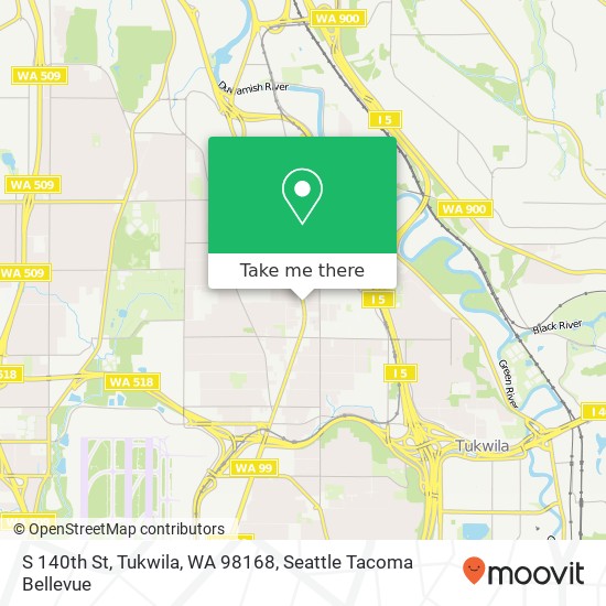 Mapa de S 140th St, Tukwila, WA 98168