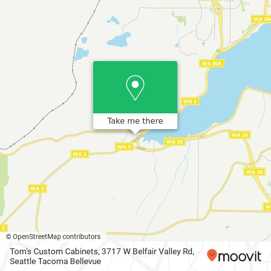 Mapa de Tom's Custom Cabinets, 3717 W Belfair Valley Rd