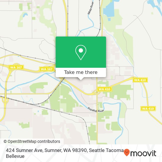 Mapa de 424 Sumner Ave, Sumner, WA 98390