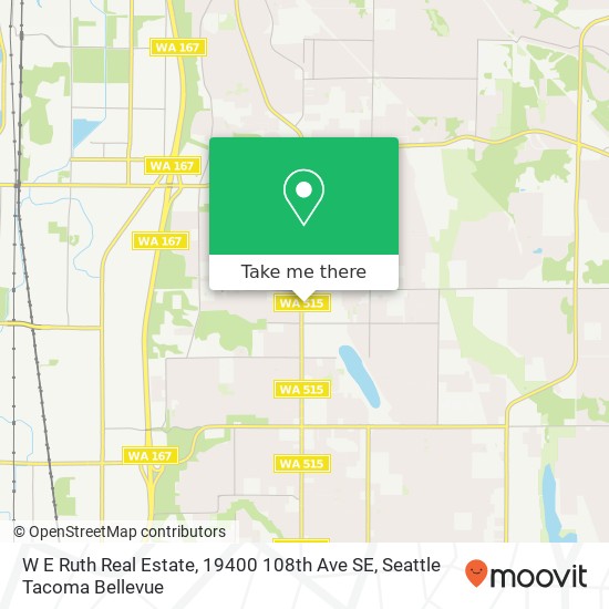 W E Ruth Real Estate, 19400 108th Ave SE map