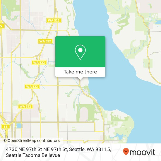 Mapa de 4730,NE 97th St NE 97th St, Seattle, WA 98115