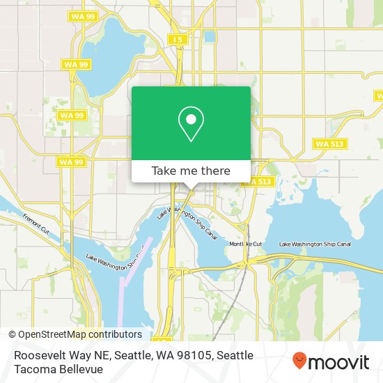 Mapa de Roosevelt Way NE, Seattle, WA 98105