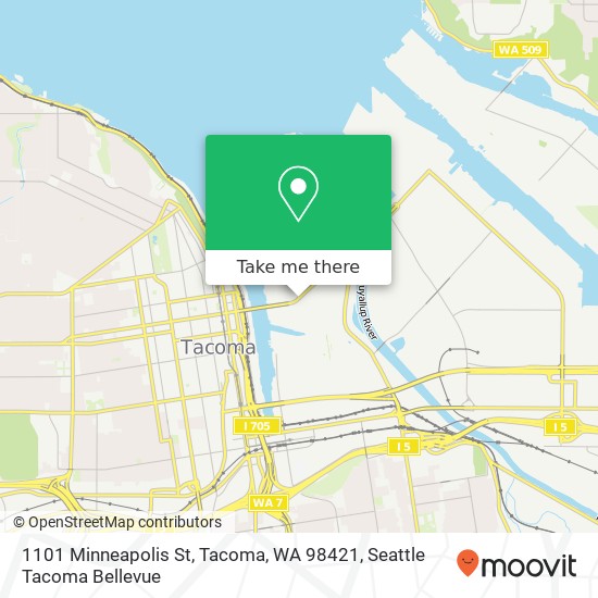 Mapa de 1101 Minneapolis St, Tacoma, WA 98421