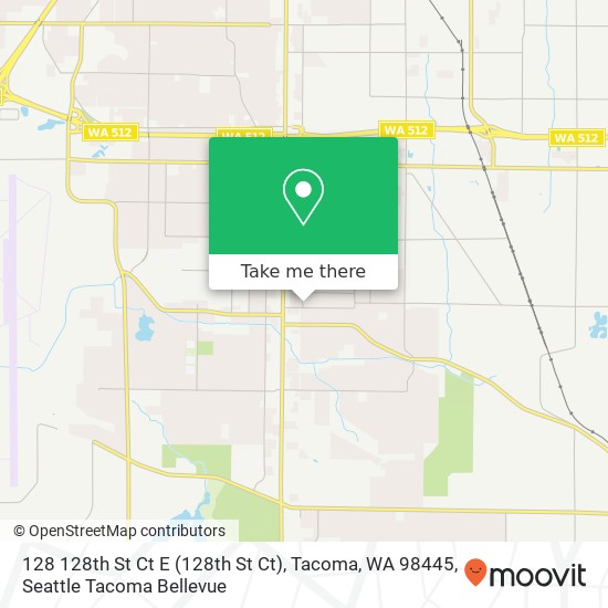Mapa de 128 128th St Ct E (128th St Ct), Tacoma, WA 98445