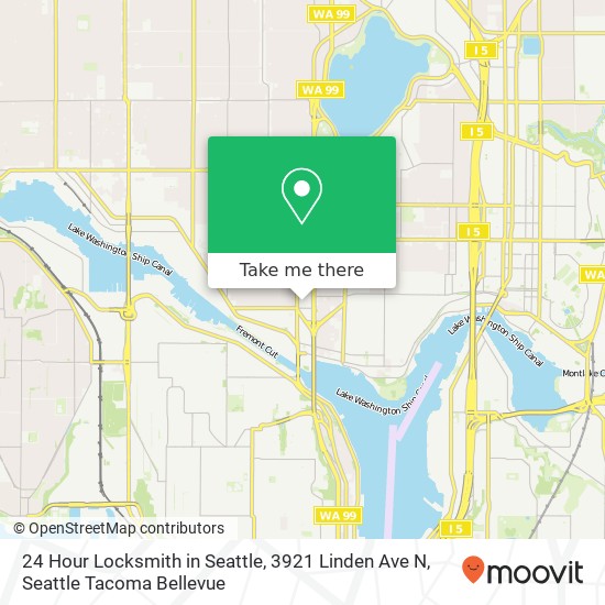 24 Hour Locksmith in Seattle, 3921 Linden Ave N map