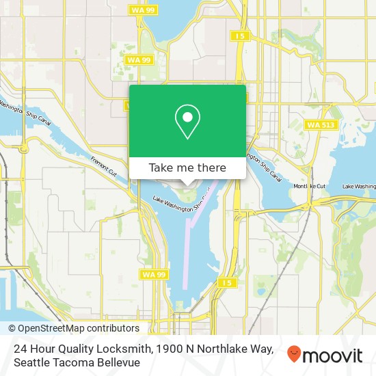 Mapa de 24 Hour Quality Locksmith, 1900 N Northlake Way