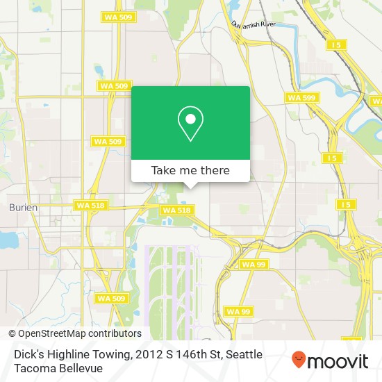 Mapa de Dick's Highline Towing, 2012 S 146th St