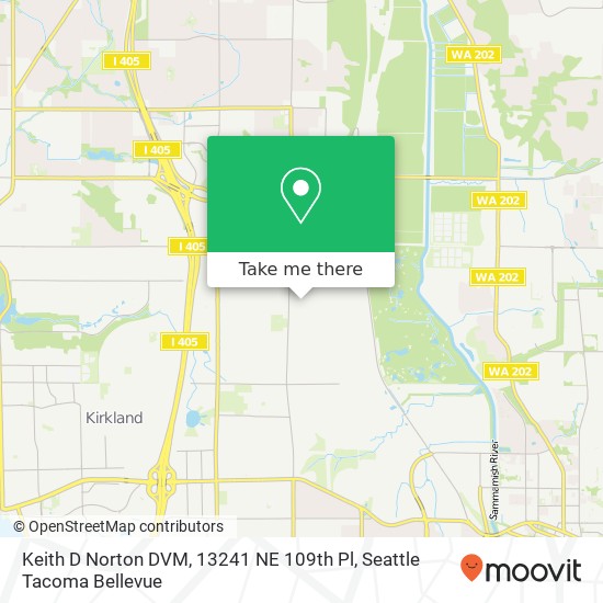 Keith D Norton DVM, 13241 NE 109th Pl map