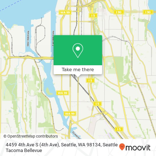 Mapa de 4459 4th Ave S (4th Ave), Seattle, WA 98134
