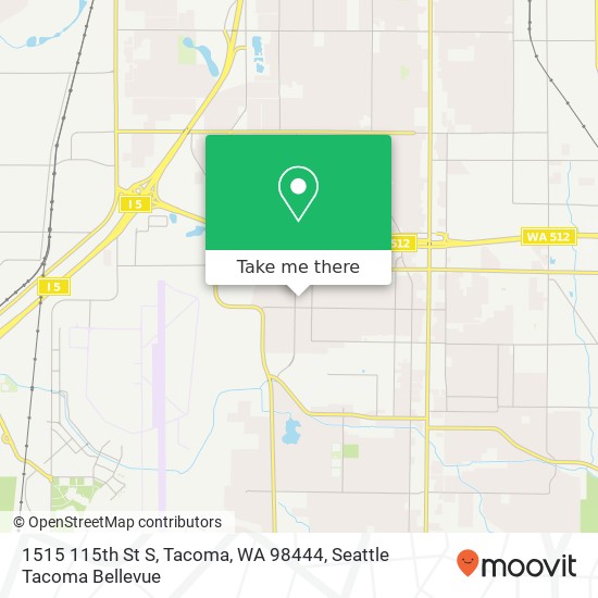 Mapa de 1515 115th St S, Tacoma, WA 98444