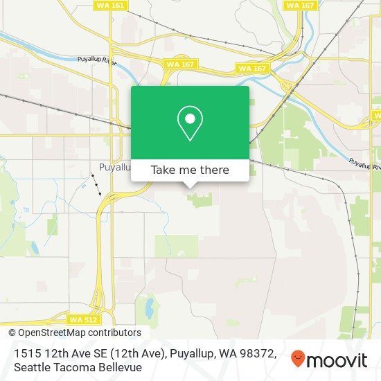 Mapa de 1515 12th Ave SE (12th Ave), Puyallup, WA 98372