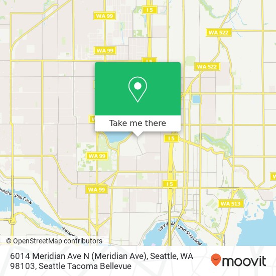 Mapa de 6014 Meridian Ave N (Meridian Ave), Seattle, WA 98103