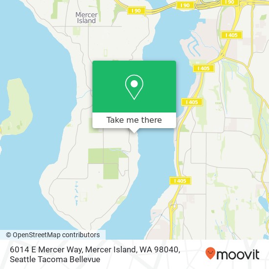 Mapa de 6014 E Mercer Way, Mercer Island, WA 98040