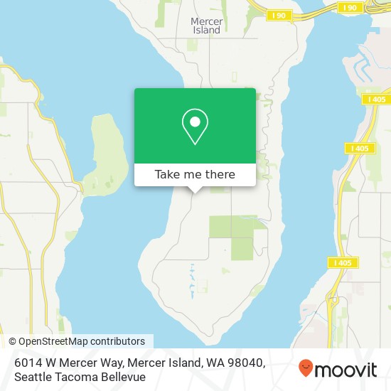 Mapa de 6014 W Mercer Way, Mercer Island, WA 98040