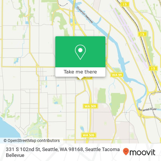 Mapa de 331 S 102nd St, Seattle, WA 98168
