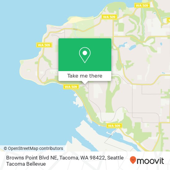 Mapa de Browns Point Blvd NE, Tacoma, WA 98422