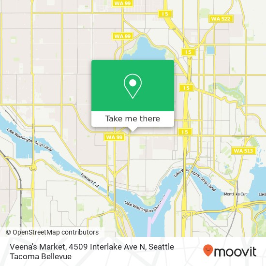 Veena's Market, 4509 Interlake Ave N map