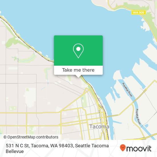 Mapa de 531 N C St, Tacoma, WA 98403