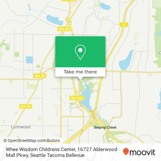 Mapa de Whee Wisdom Childrens Center, 16727 Alderwood Mall Pkwy