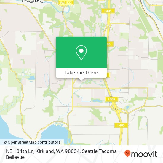 Mapa de NE 134th Ln, Kirkland, WA 98034