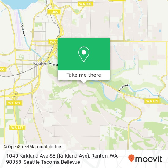 Mapa de 1040 Kirkland Ave SE (Kirkland Ave), Renton, WA 98058