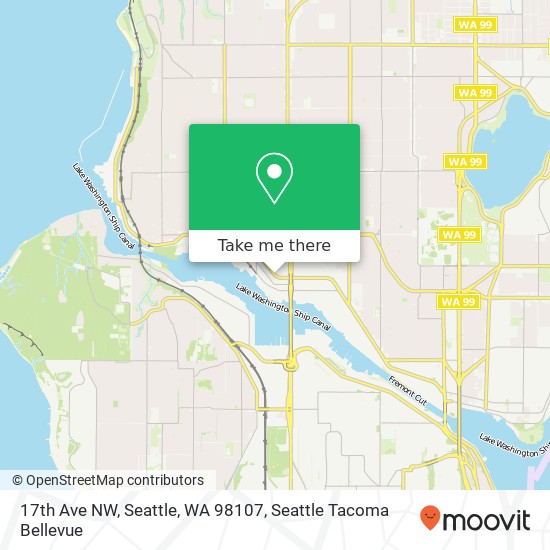 Mapa de 17th Ave NW, Seattle, WA 98107