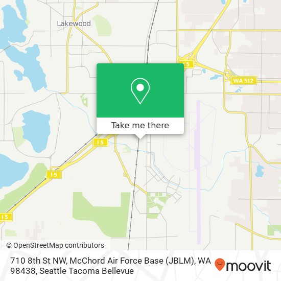 Mapa de 710 8th St NW, McChord Air Force Base (JBLM), WA 98438