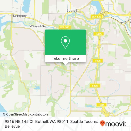 Mapa de 9816 NE 145 Ct, Bothell, WA 98011