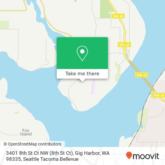 Mapa de 3401 8th St Ct NW (8th St Ct), Gig Harbor, WA 98335