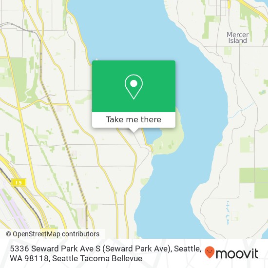 Mapa de 5336 Seward Park Ave S (Seward Park Ave), Seattle, WA 98118