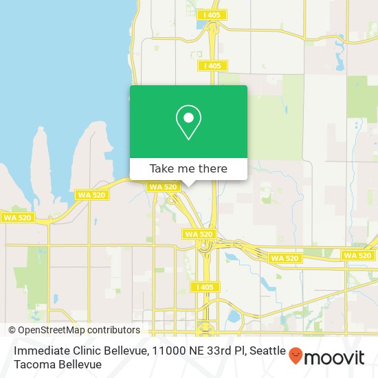 Immediate Clinic Bellevue, 11000 NE 33rd Pl map