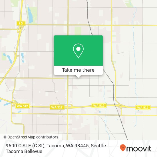 Mapa de 9600 C St E (C St), Tacoma, WA 98445