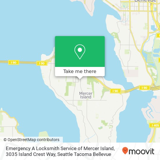 Emergency A Locksmith Service of Mercer Island, 3035 Island Crest Way map