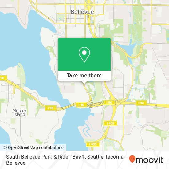 Mapa de South Bellevue Park & Ride - Bay 1