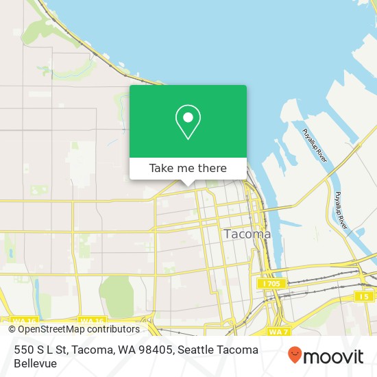 Mapa de 550 S L St, Tacoma, WA 98405