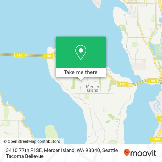 Mapa de 3410 77th Pl SE, Mercer Island, WA 98040