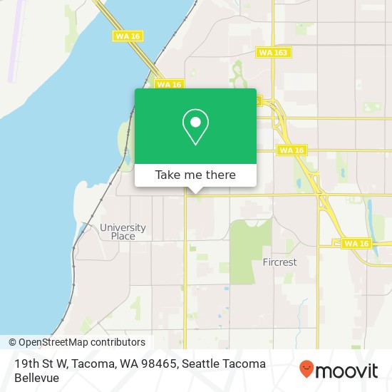 Mapa de 19th St W, Tacoma, WA 98465