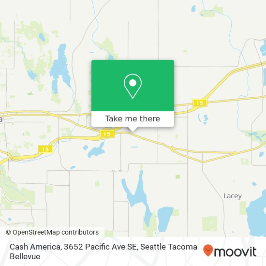 Mapa de Cash America, 3652 Pacific Ave SE