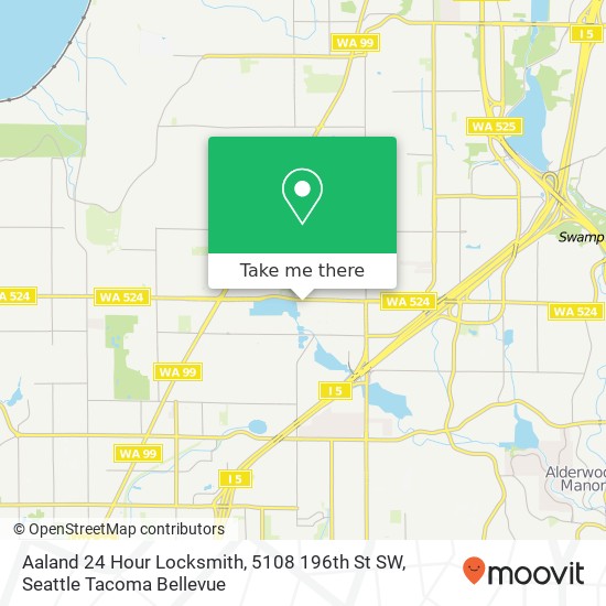 Mapa de Aaland 24 Hour Locksmith, 5108 196th St SW