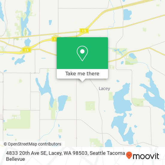 Mapa de 4833 20th Ave SE, Lacey, WA 98503