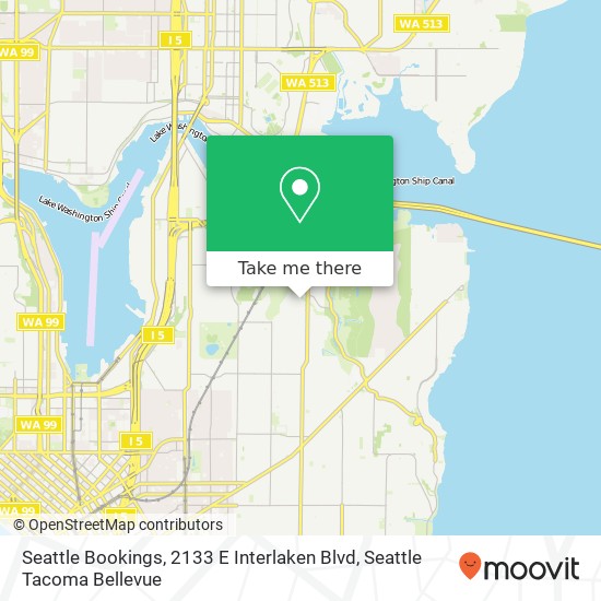 Seattle Bookings, 2133 E Interlaken Blvd map